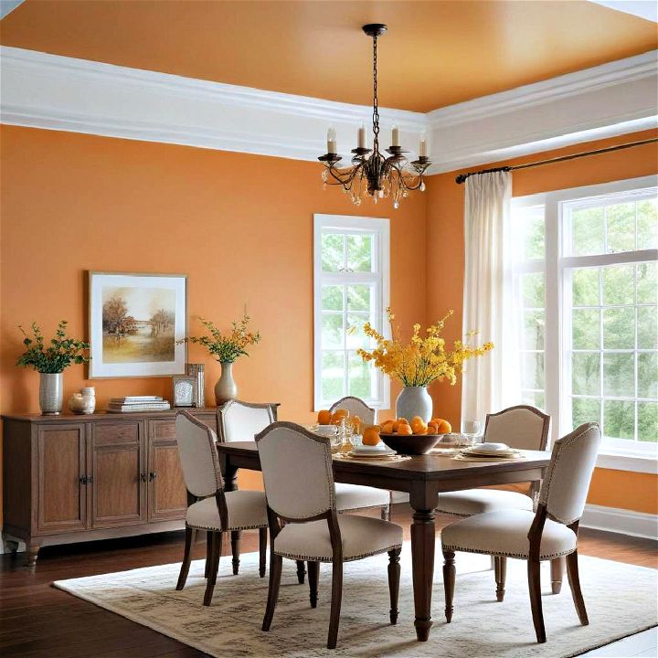 cheerful sunny apricot color wall