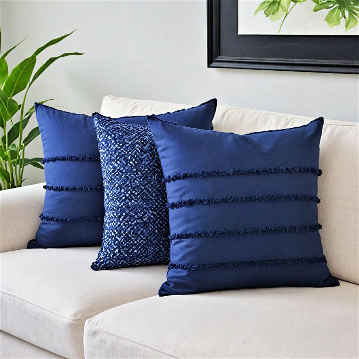 chic navy blue throw pillows