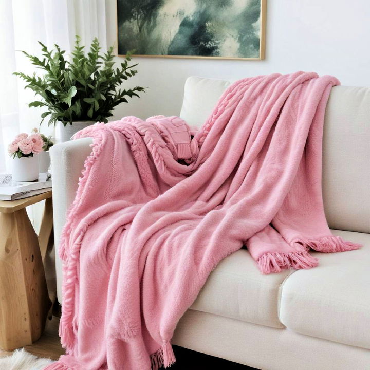 chic pink throw blanket