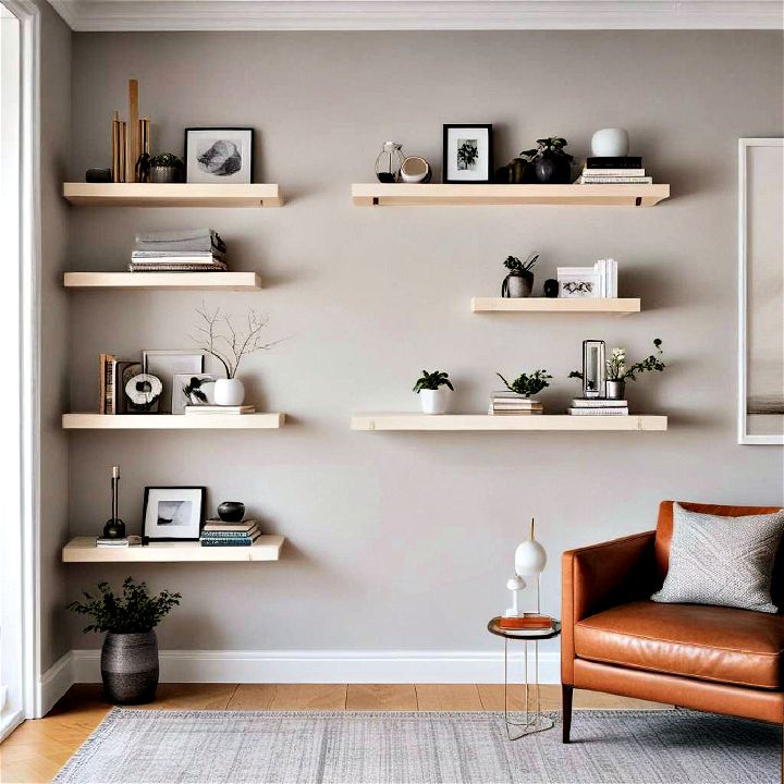 floating shelves for living room