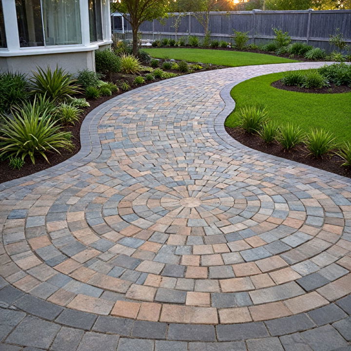 circular paver walkway design