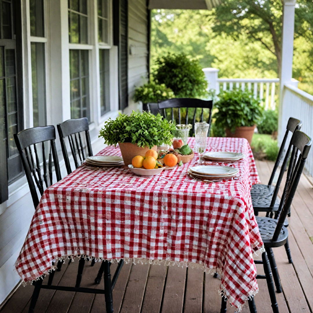 classic and charming checkered tablecloth