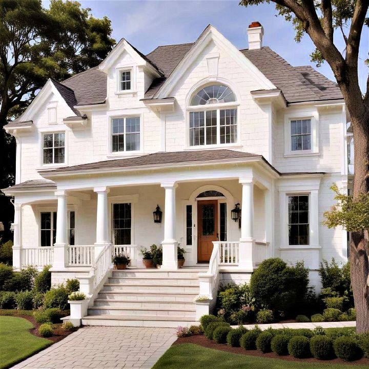 classic and elegant white home exterior