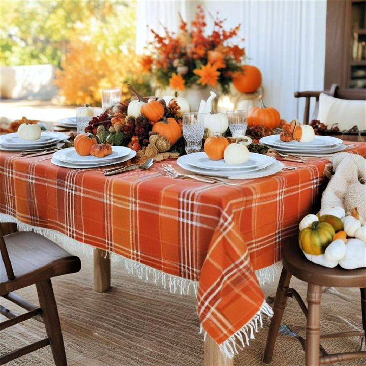 classic and stylish plaid tablecloth