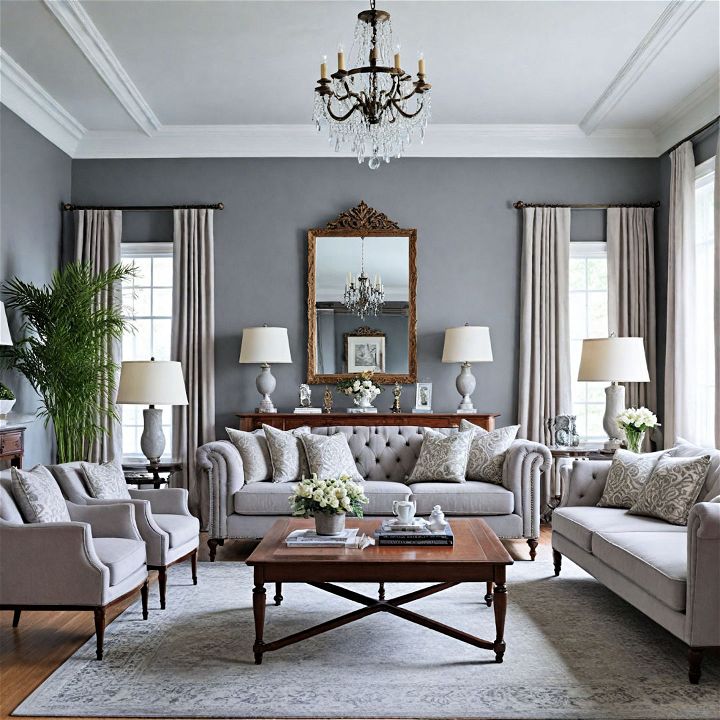 classic and timeless gray living room