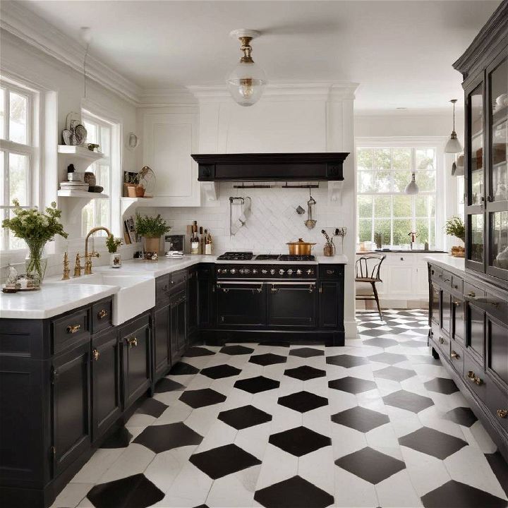 classic black and white kitchen