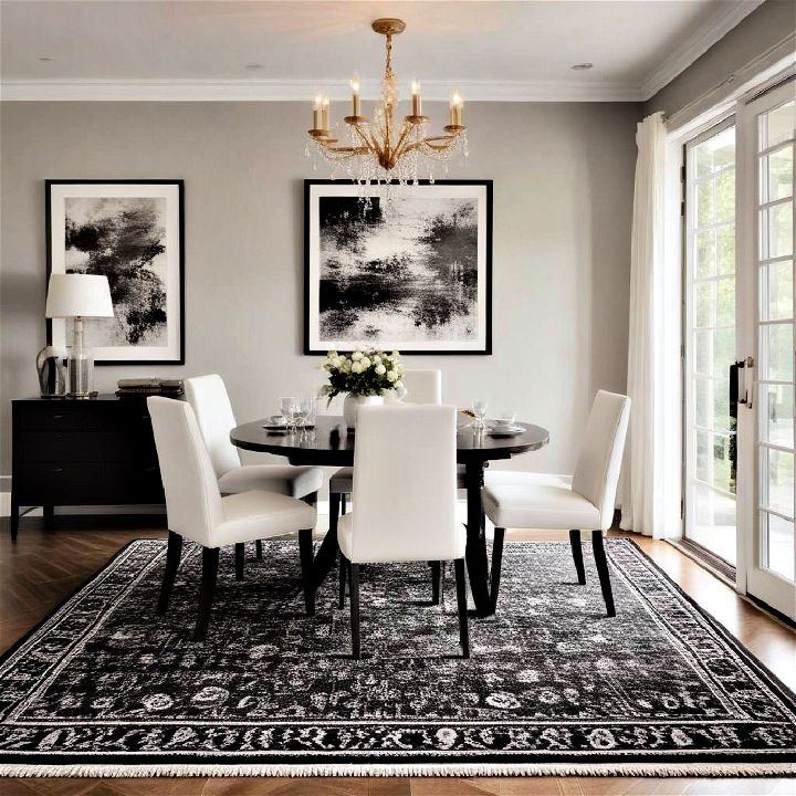 classic black and white rug