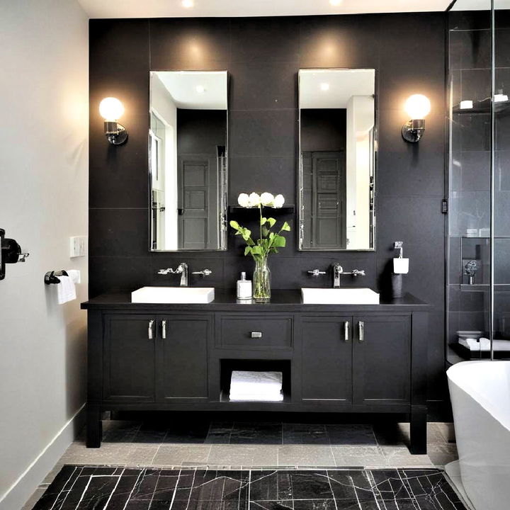 classic black vanity cabinet