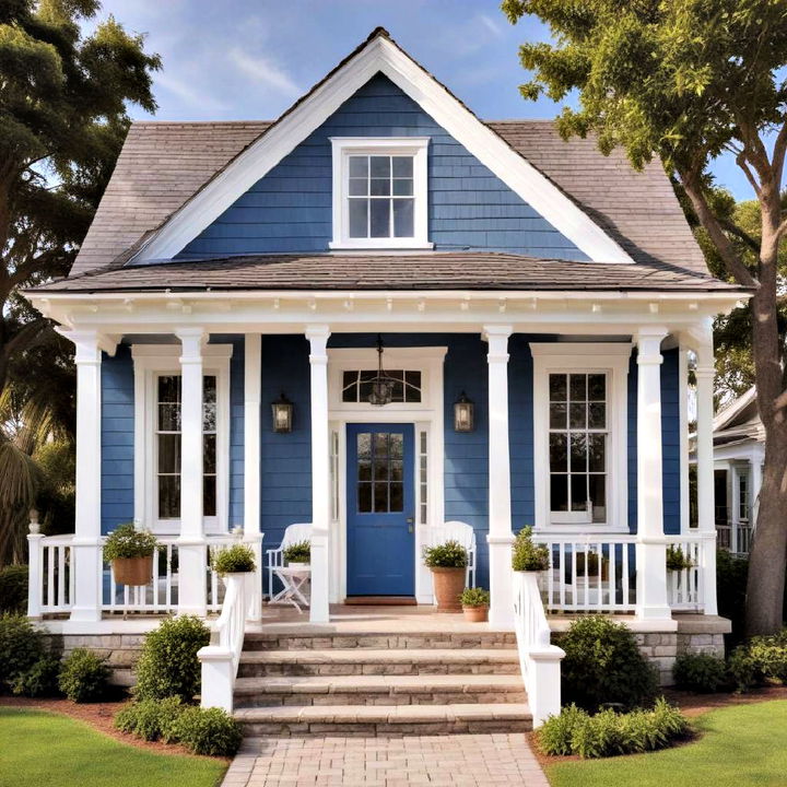 classic blue and white house