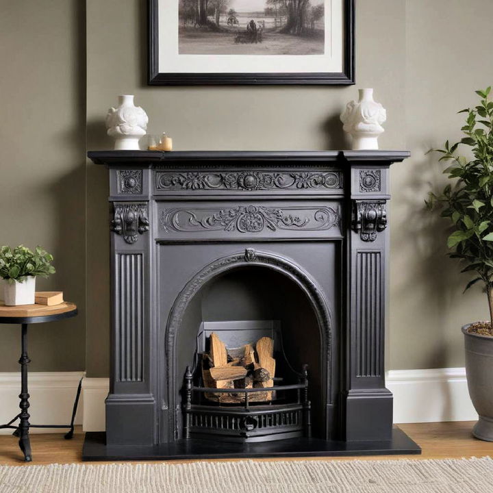 classic cast iron fireplace