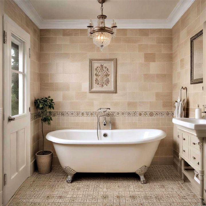 classic charm with beige tiles