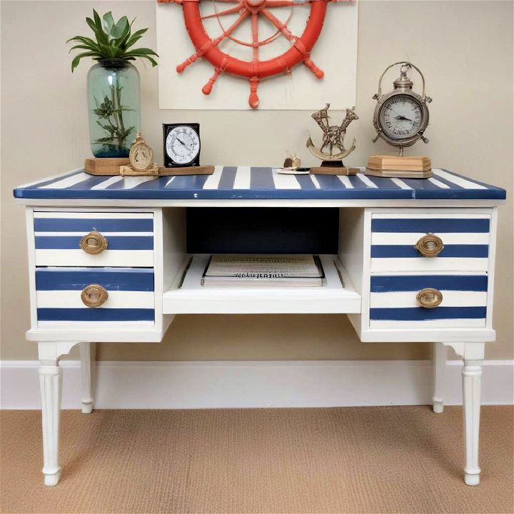 classic color nautical striped desk