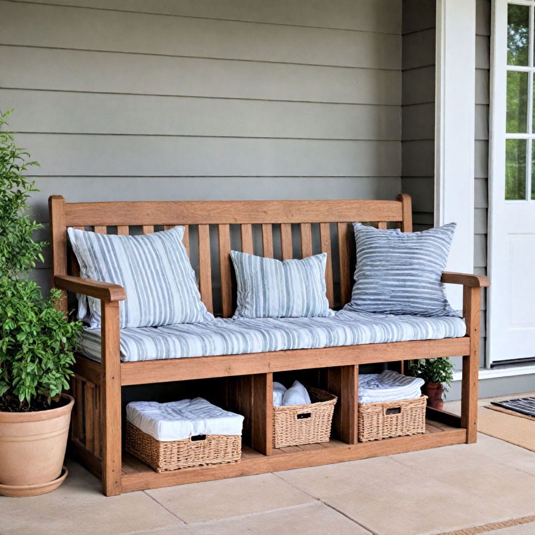 classic farmhouse bench for your porch