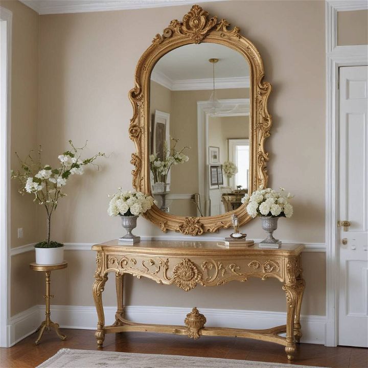 classic gold mirror for entryway