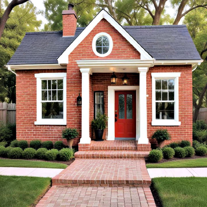 classic red painted brick house