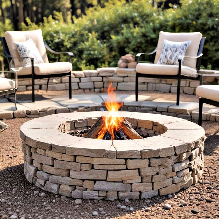 classic round stone fire pit