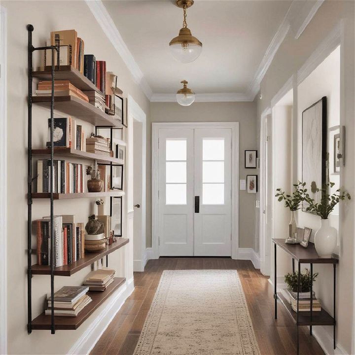 classic shelving in a hallway