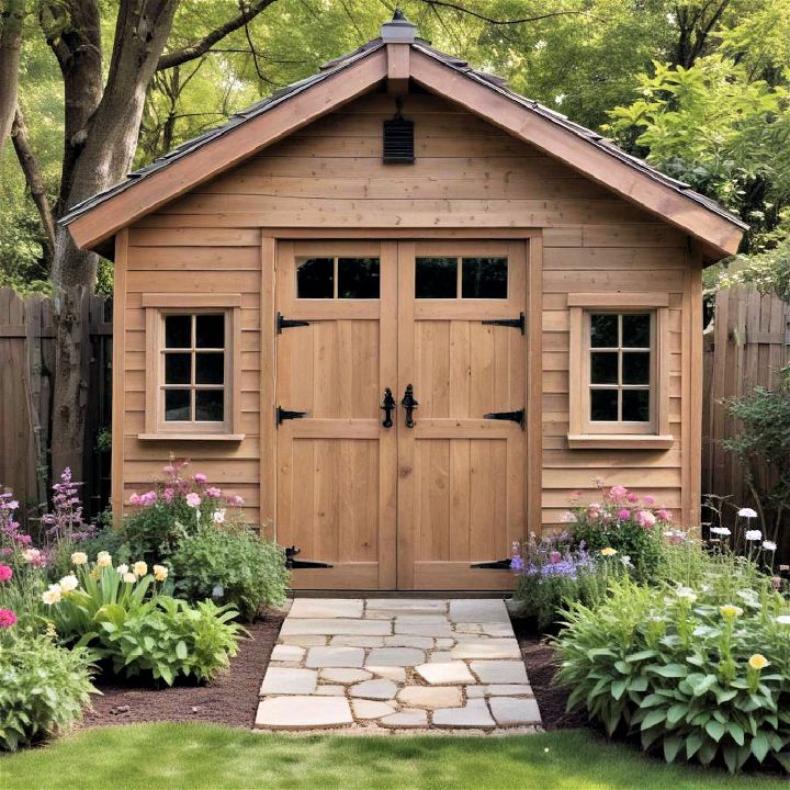 classic wooden shed for garden