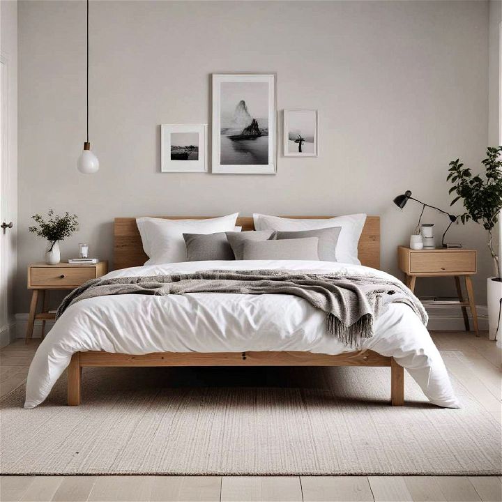 clean lines scandinavian bedroom