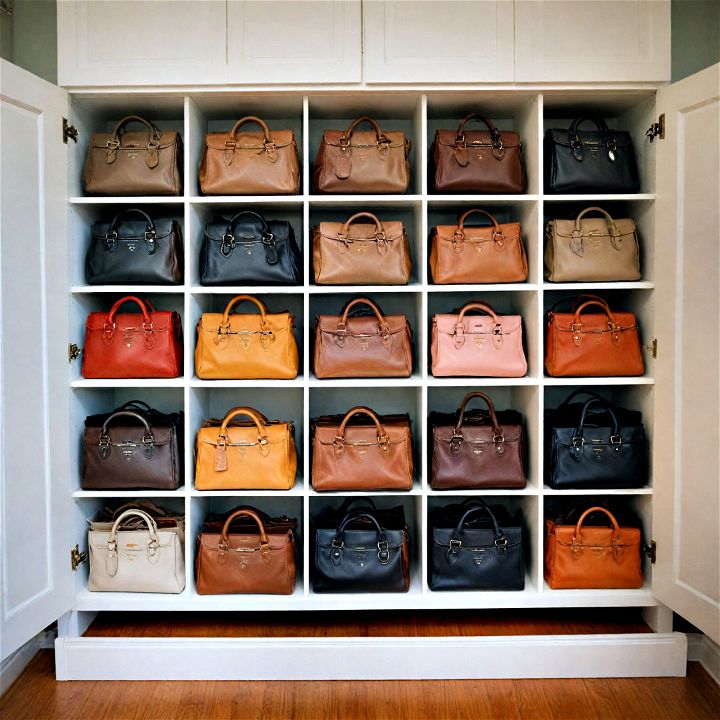 closet cubbies to store your purses