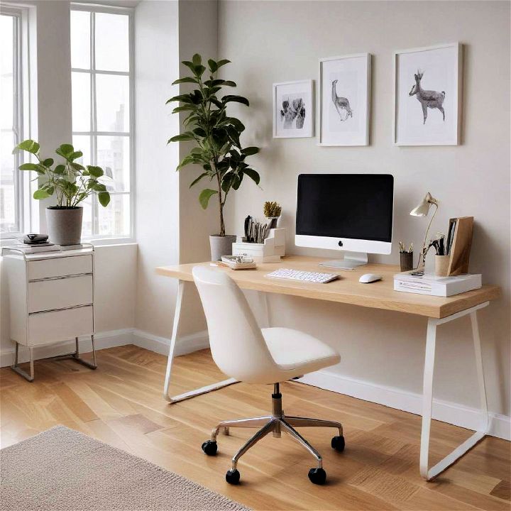 clutter free and efficient minimalist workspace