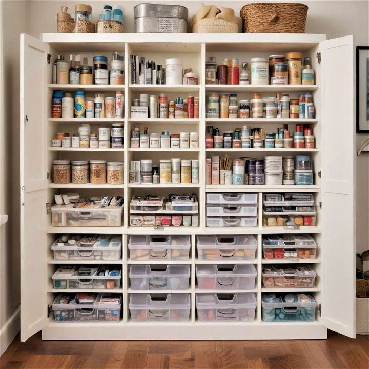 clutter free craft cabinets