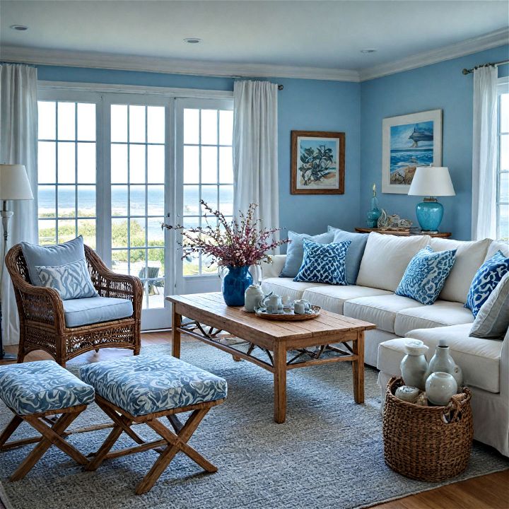 coastal blue living room