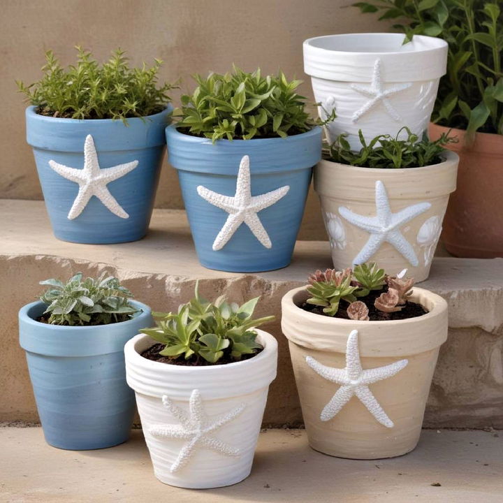 coastal themed pots