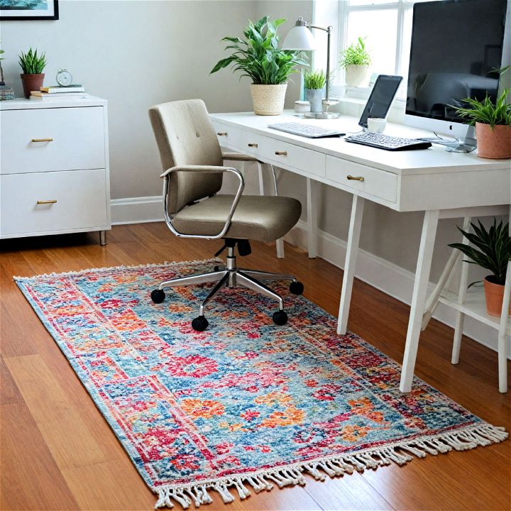 colorful accent rug to brighten up your office