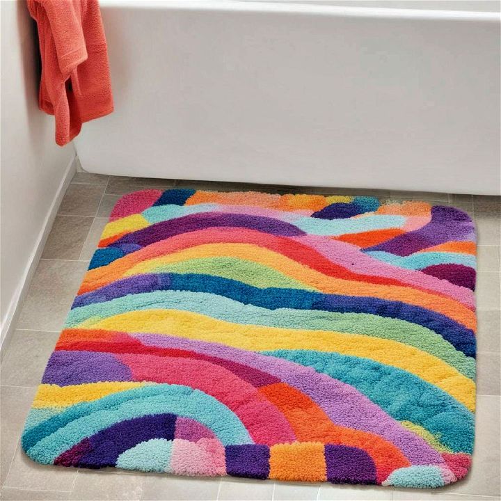colorful bath mat