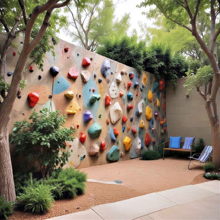 colorful climbing wall