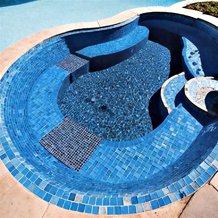 colorful pool tiles for backyard