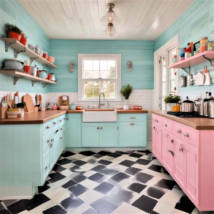 colorful shiplap wall