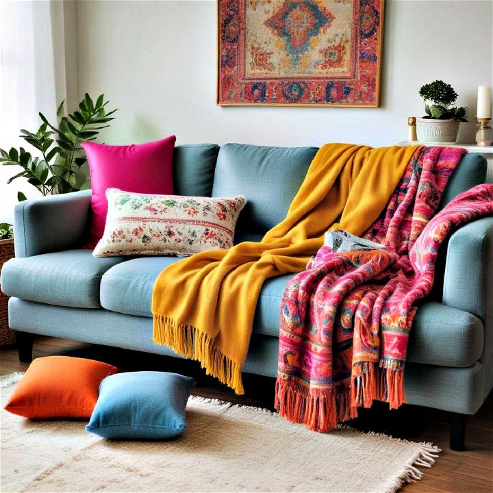 colorful throws for living room