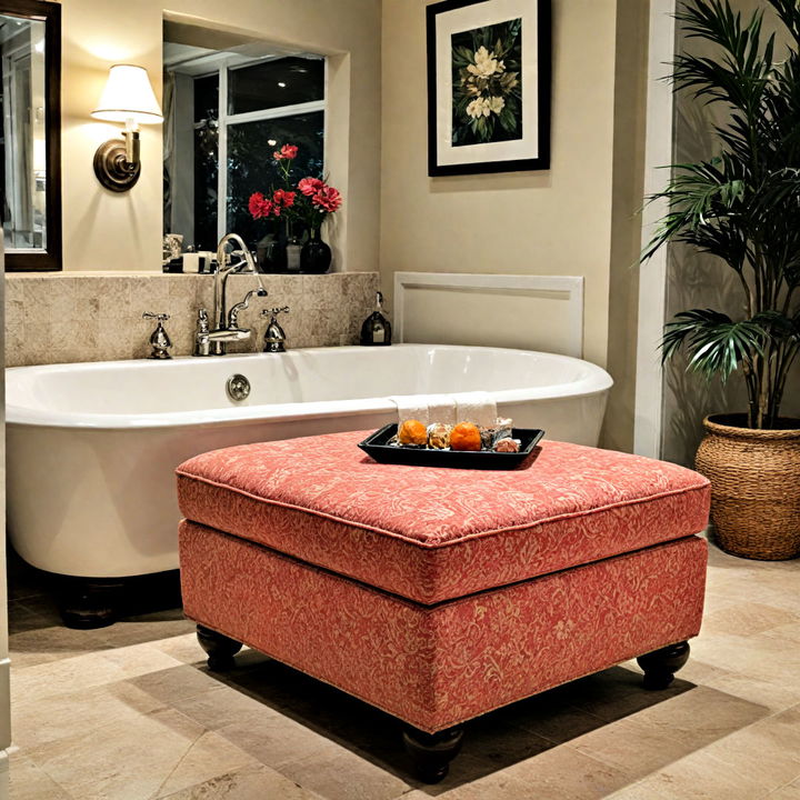 comfortable bathroom ottoman