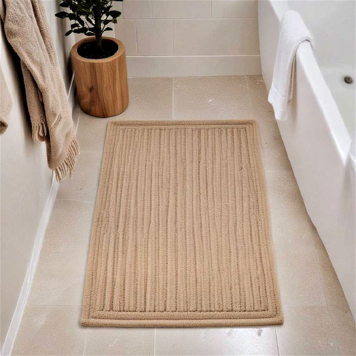 comfortable beige bath mat