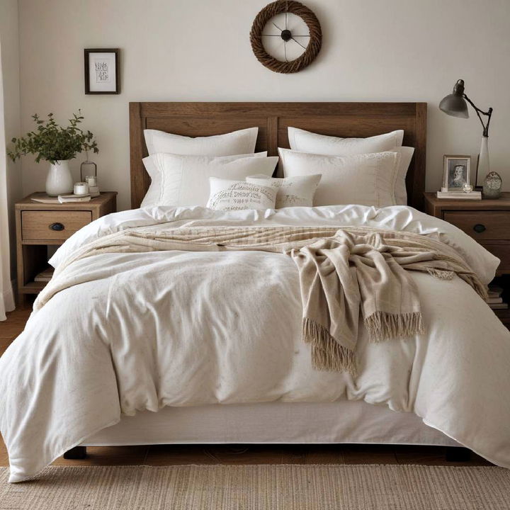 comfortable farmhouse bedding