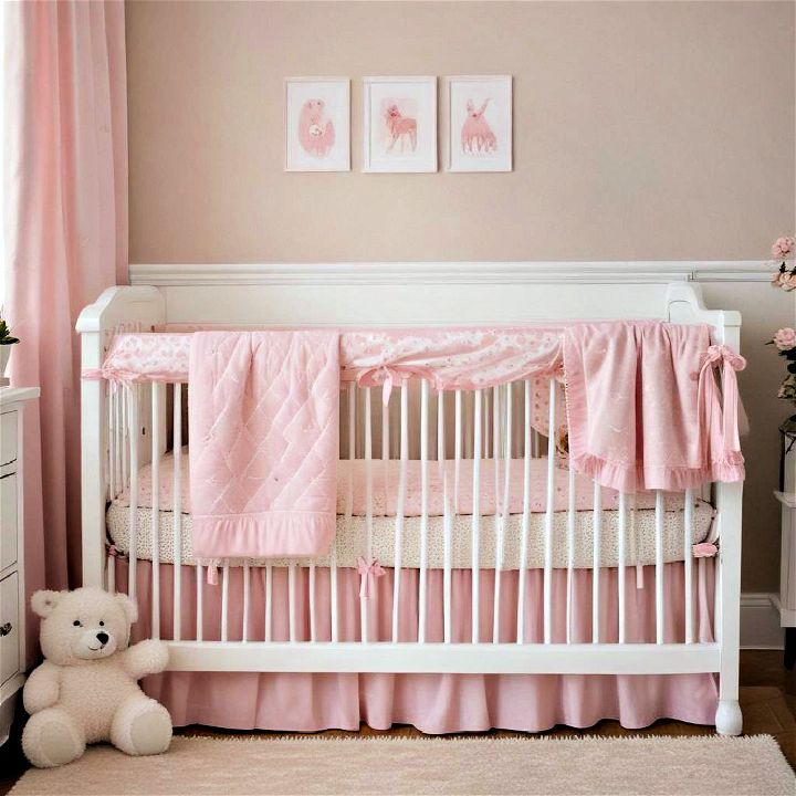 comfortable pink crib bedding