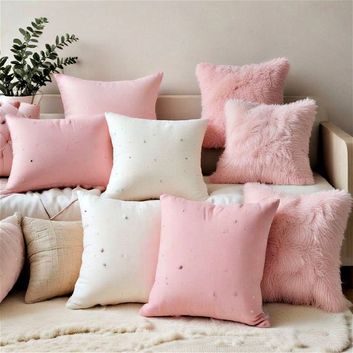 comfortable pink throw pillows