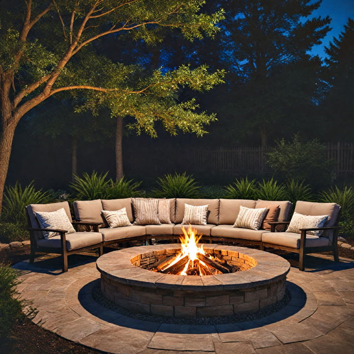 comfortable stargazing fire pit