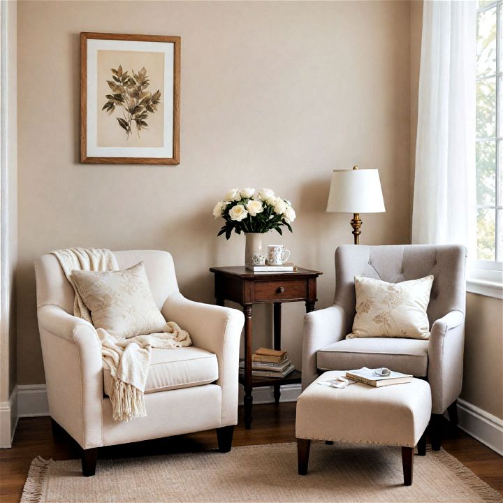 comfy guest room seating area