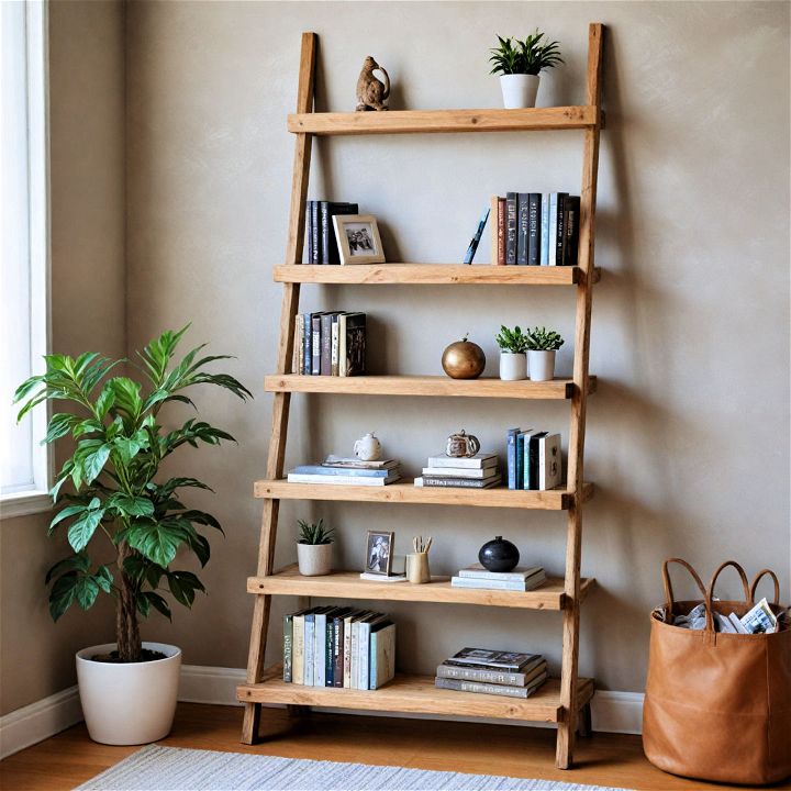 compact and stylish ladder bookshelf