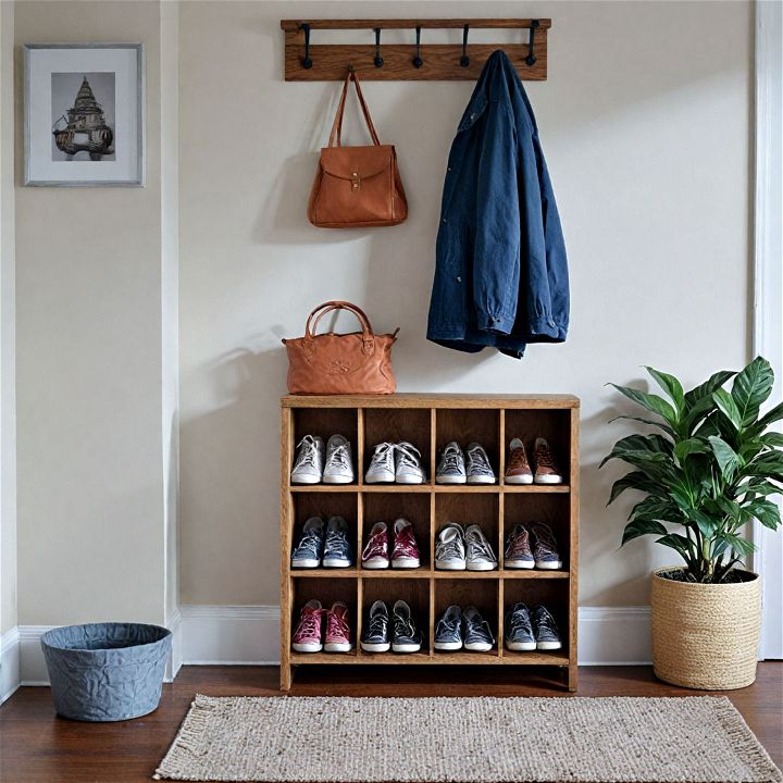compact shoe rack for mudroom