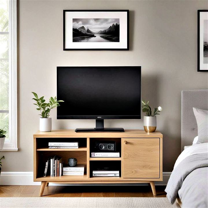 compact tv stand for small bedroom