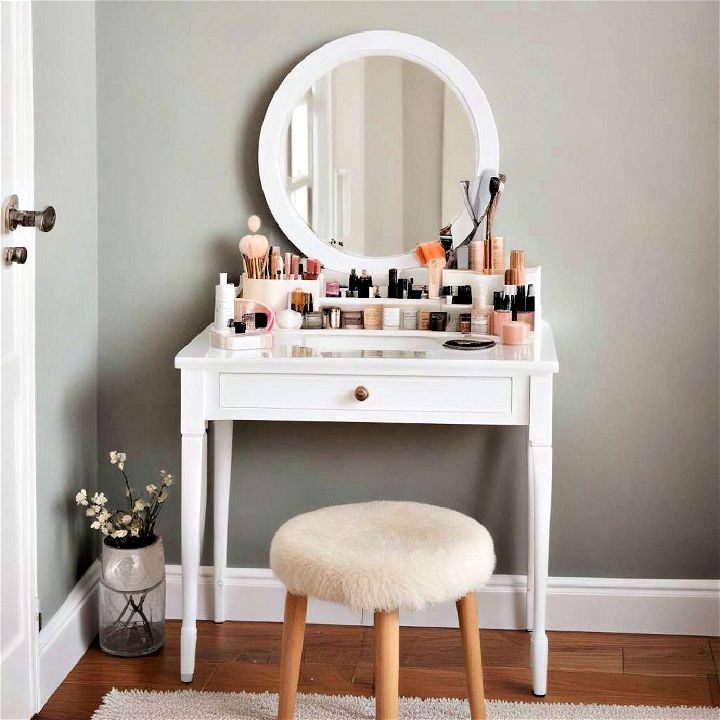 compact vanity for small bedroom