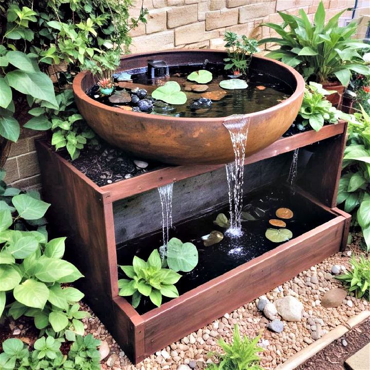 compact yet charming container waterfall