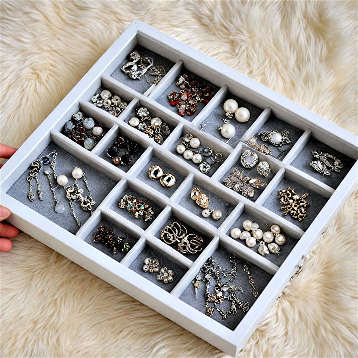 compartment trays for earring storage