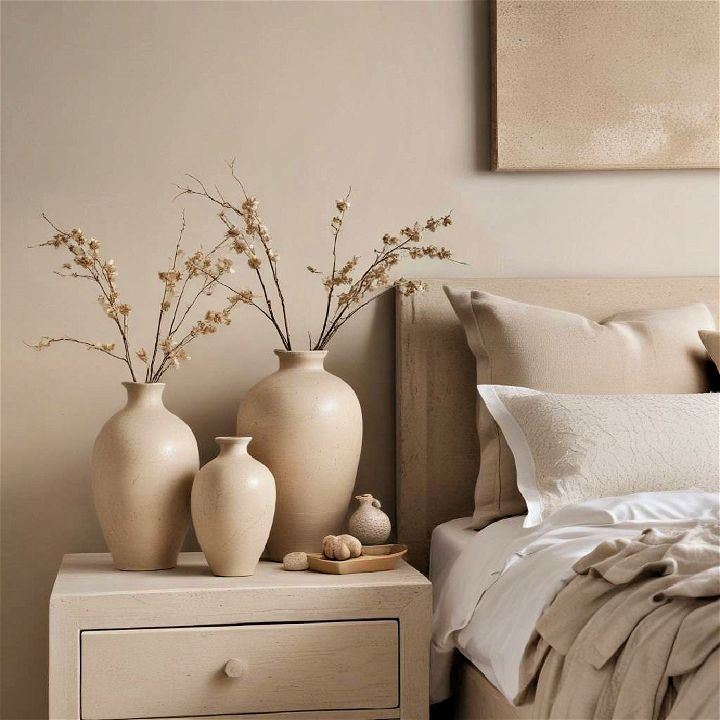 complementary beige artifacts for bedroom