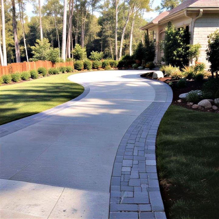 concrete driveway with borders