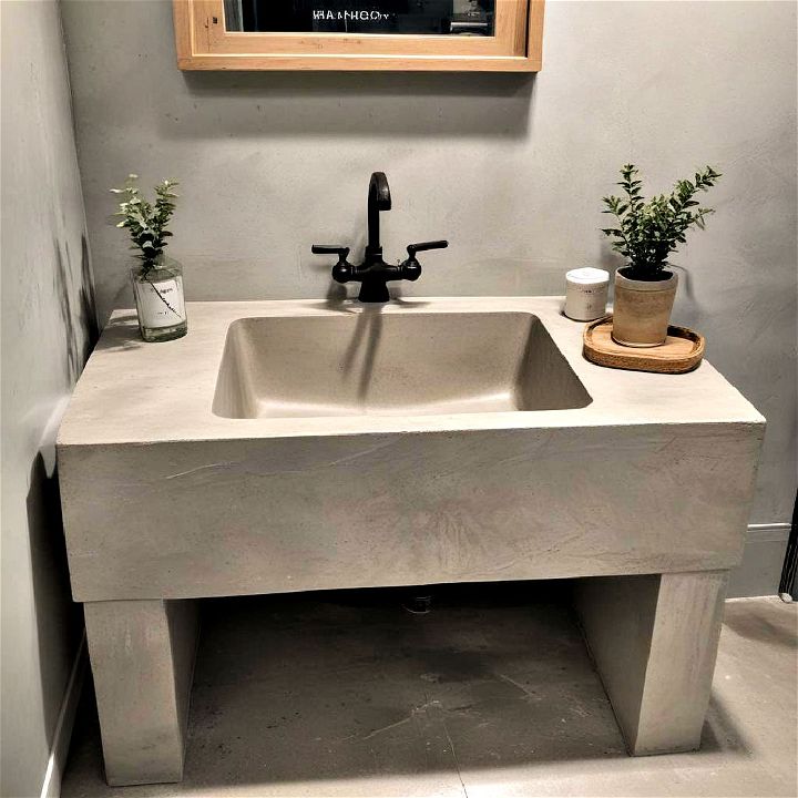 concrete sink for laundry room